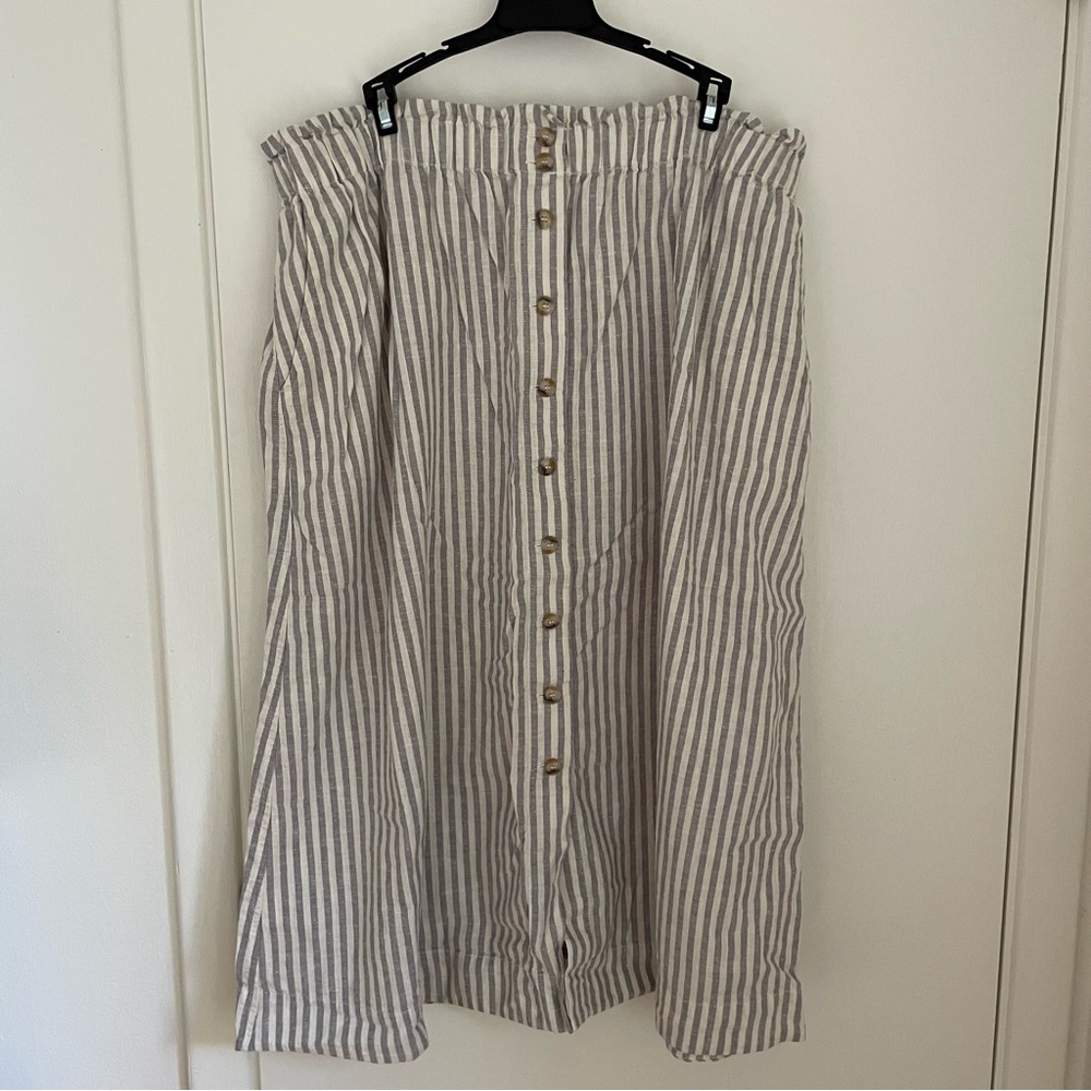Madewell Striped Button-Down Skirt